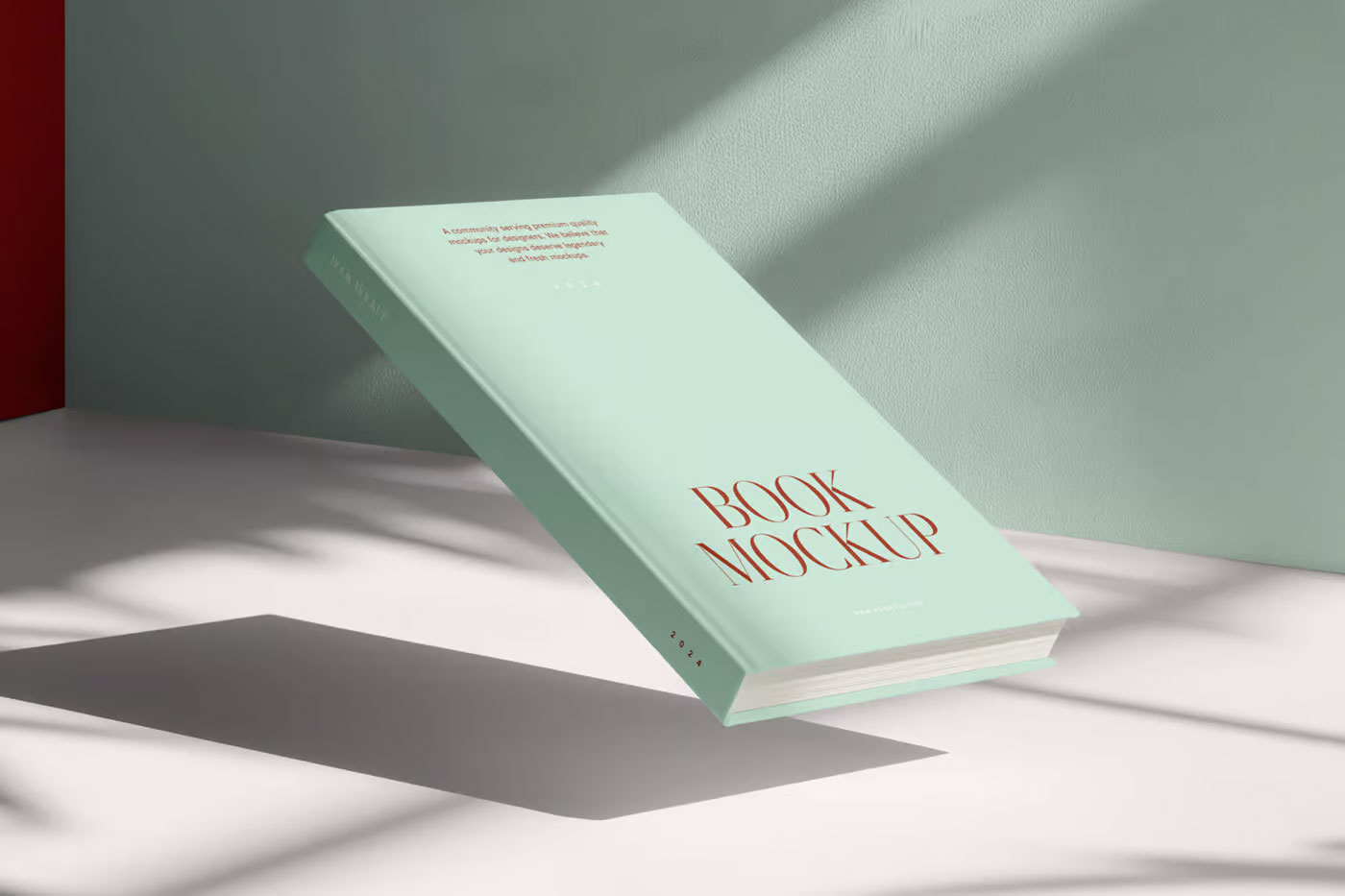 Free Levitating Hardcover Book Mockup PSD Template