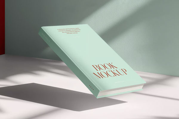 Free Levitating Hardcover Book Mockup PSD Template