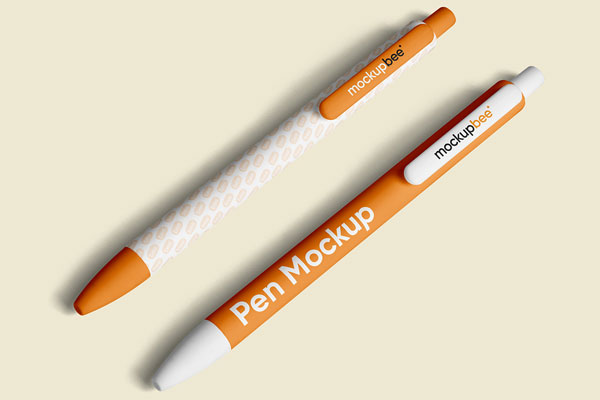 Free Perspective Classic Pen Mockups PSD Template