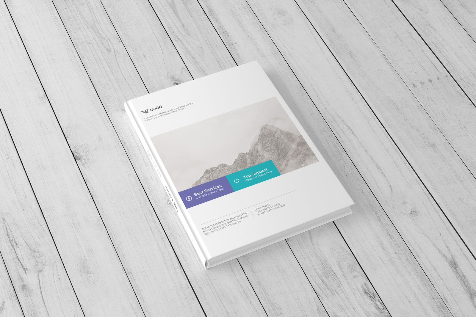 Free Portrait Hardcover Book Mockup PSD Template