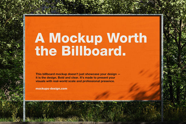 Free Realistic Outdoor Billboard Mockup PSD Template