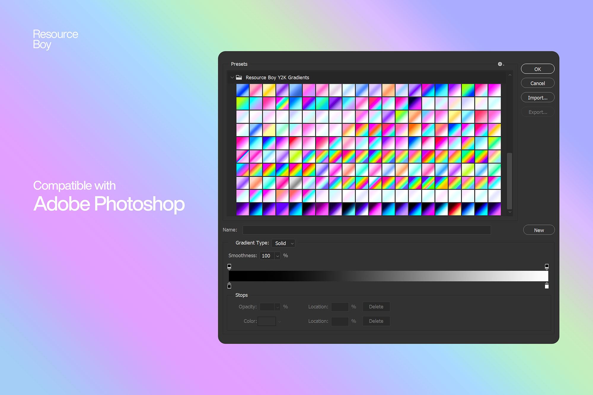 200 Y2K Photoshop Gradients preview
