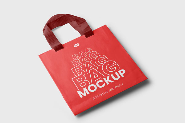 Free Small Bag With wide Handle Mockup PSD Template