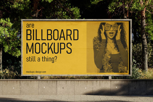 Free Urban Park Billboard Mockup PSD Template