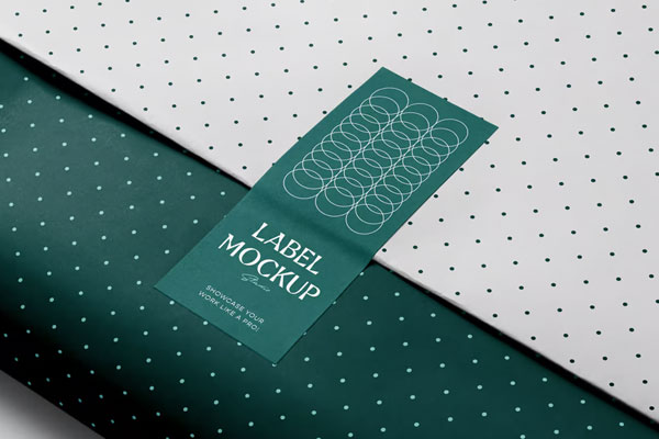 Free Wrapping Paper in Perspective Mockup PSD Template