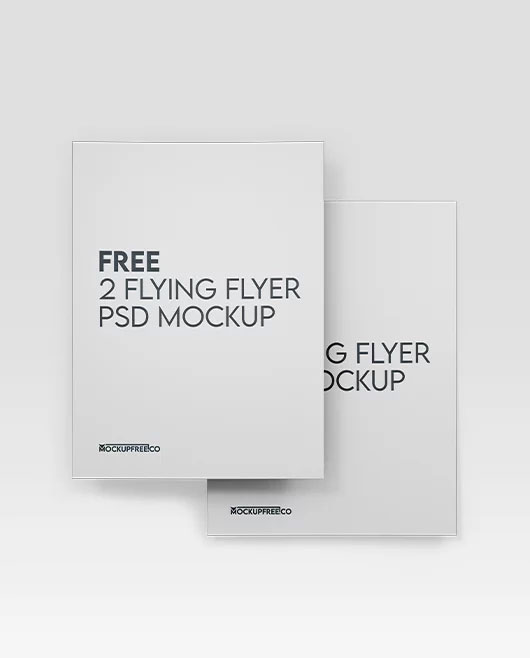 Free 2 Flying Flyer Mockup PSD Template