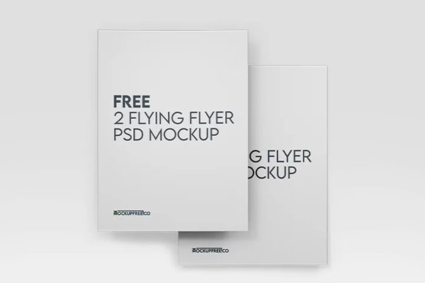 Free 2 Flying Flyer Mockup PSD Template