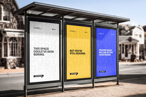 Free 3 Panel Billboard Mockup PSD Template