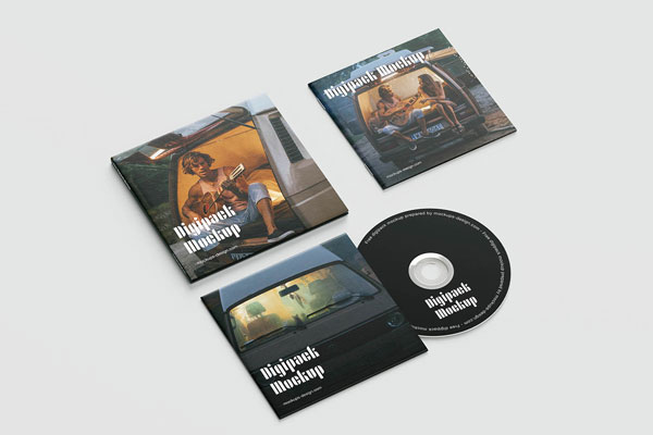 Free 5 CD Digipack Mockups PSD Template