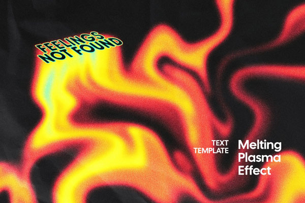 Free Melting Plasma Text Effect / Logo Mockup PSD Template