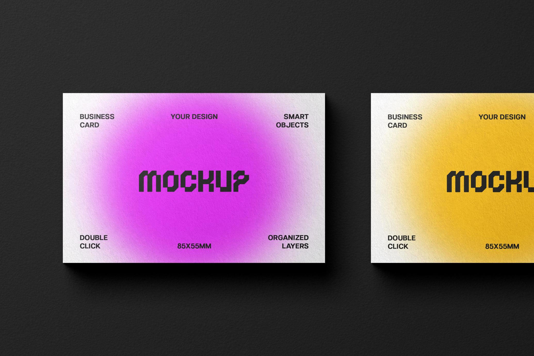 Free 85x55 Business Cards Mockup PSD Template