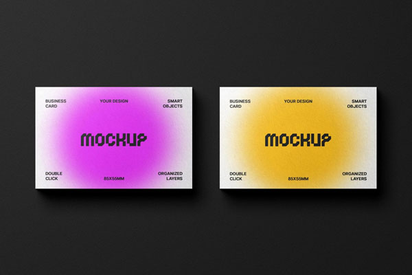 Free 85x55 Business Cards Mockup PSD Template