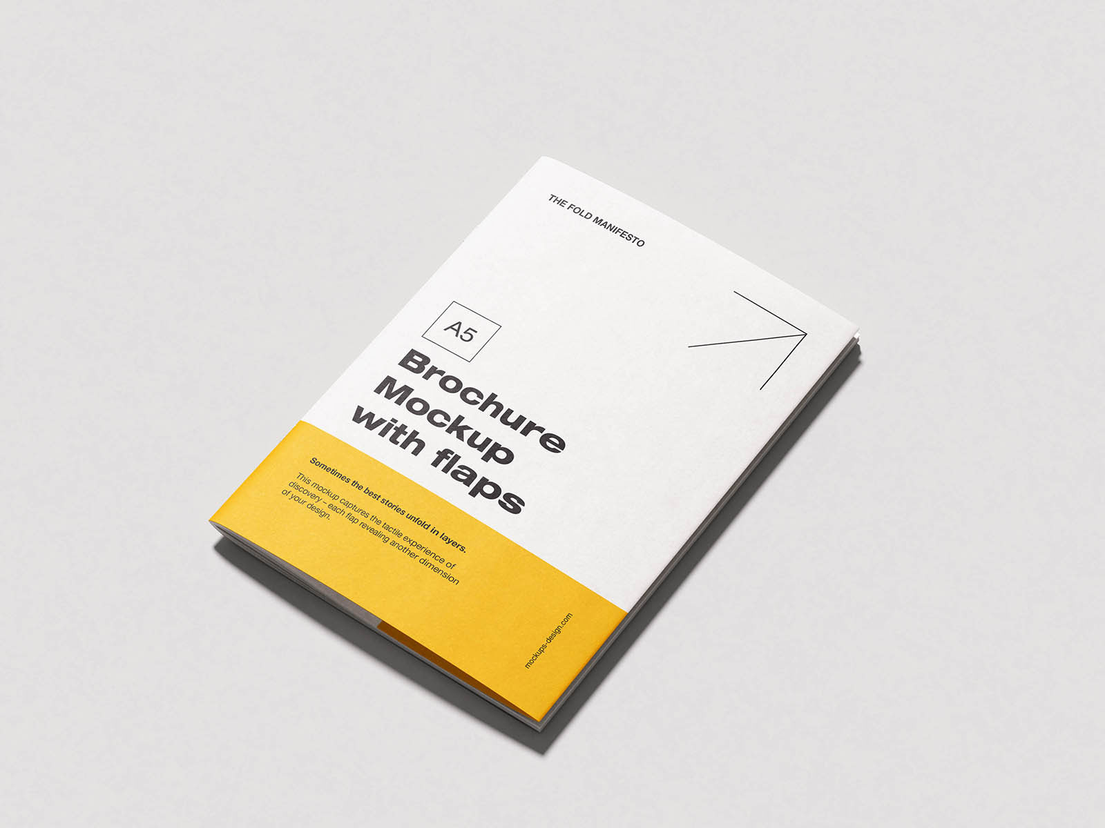Free A5 Brochure with Flaps Mockup PSD Template