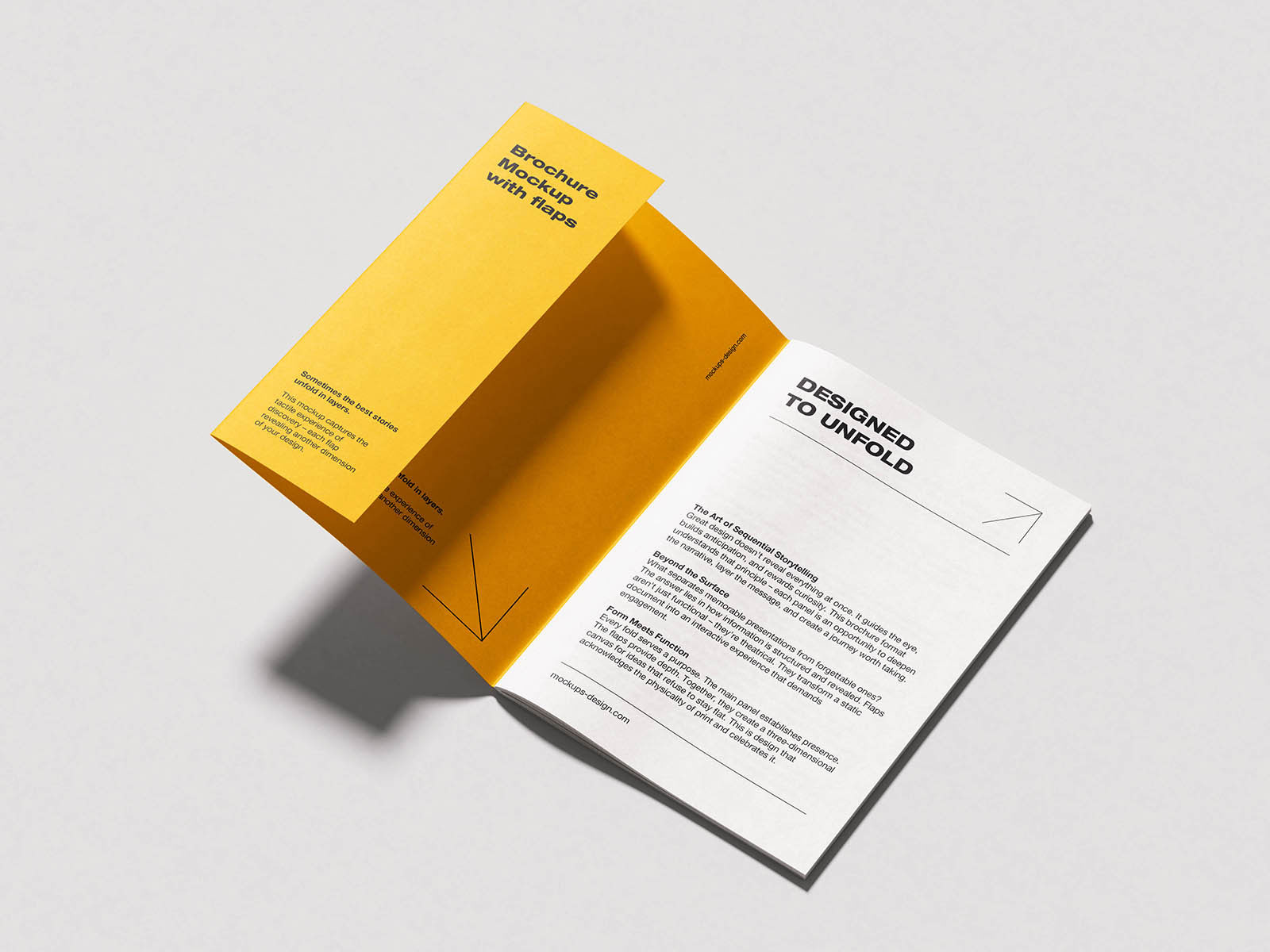 Free A5 Brochure with Flaps Mockup PSD Template