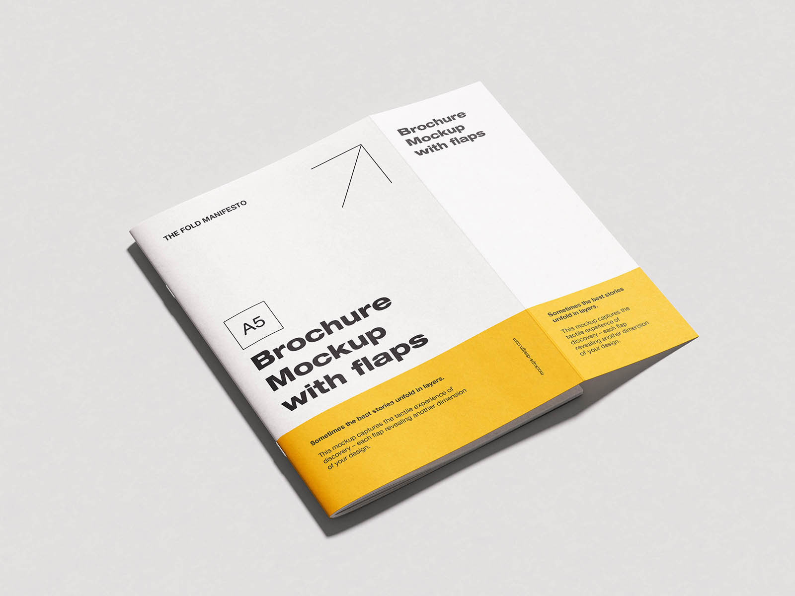 Free A5 Brochure with Flaps Mockup PSD Template