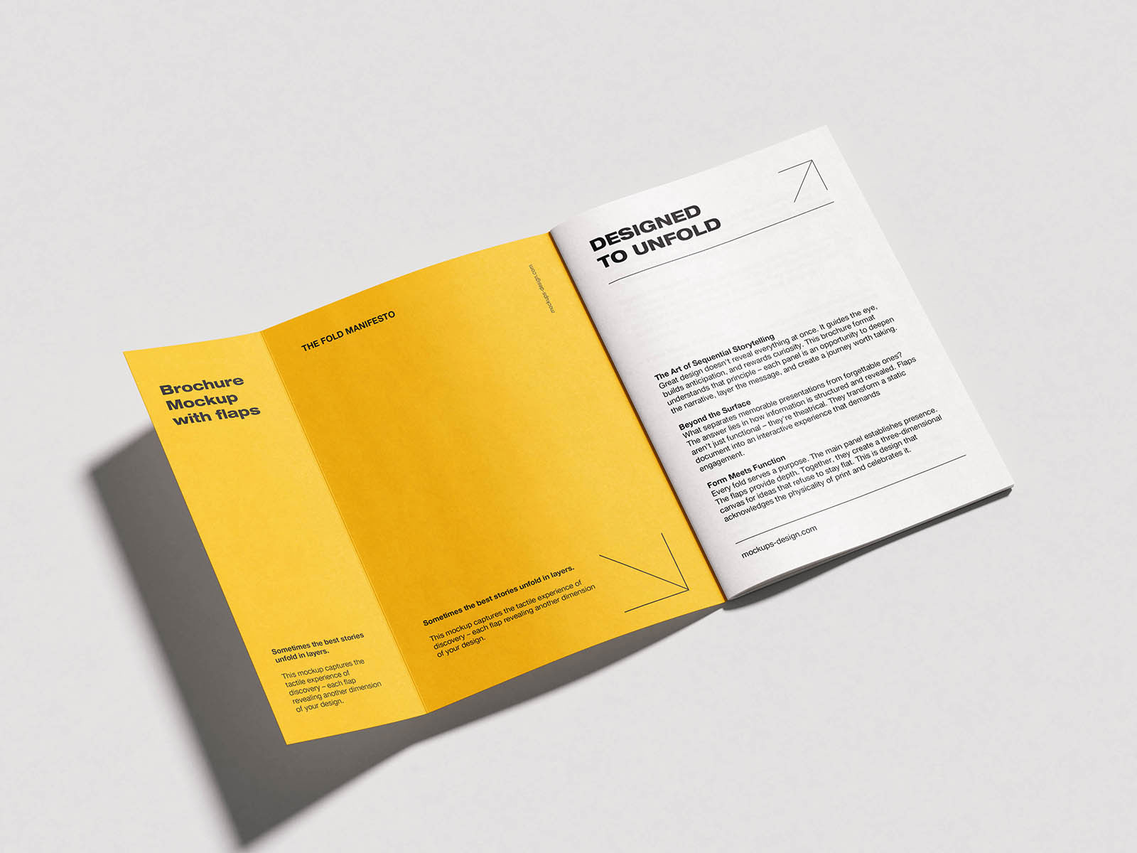 Free A5 Brochure with Flaps Mockup PSD Template
