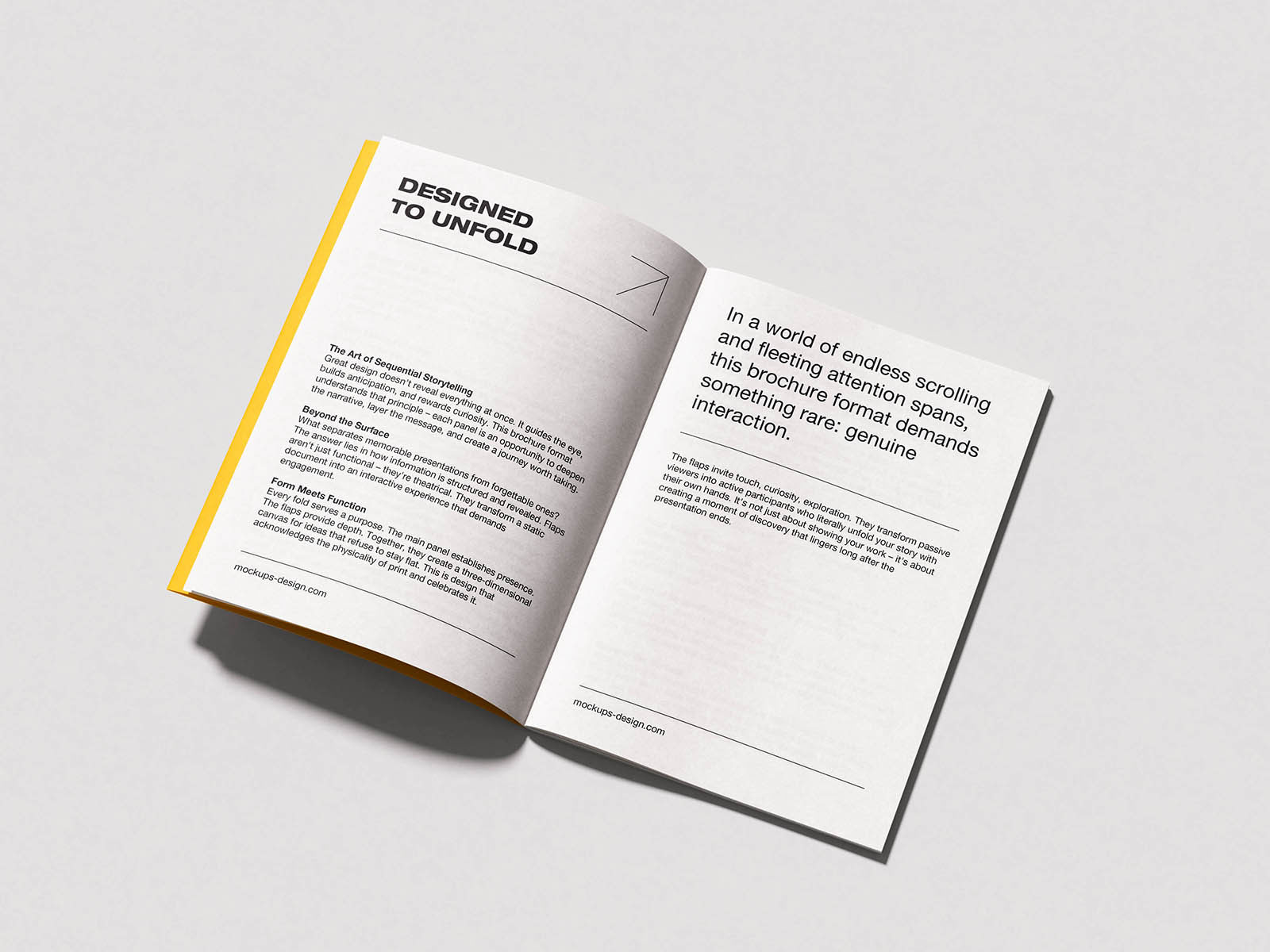 Free A5 Brochure with Flaps Mockup PSD Template