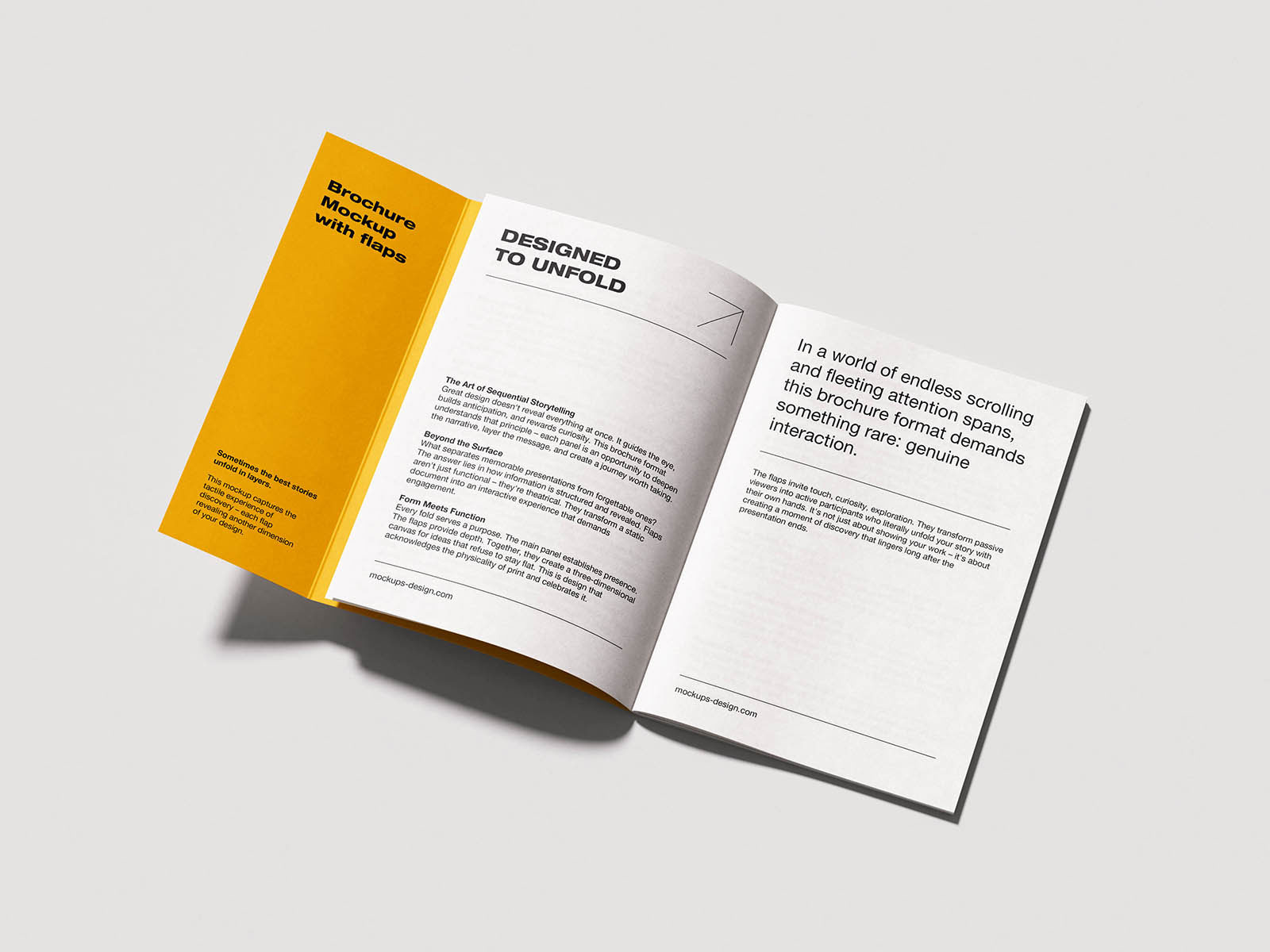 Free A5 Brochure with Flaps Mockup PSD Template