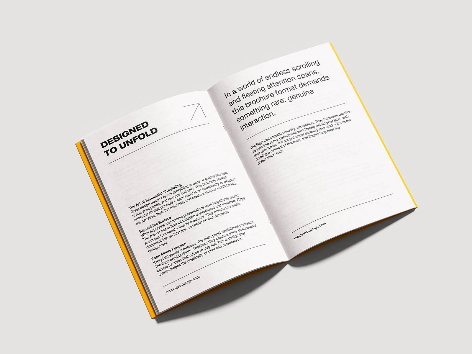 Free A5 Brochure with Flaps Mockup PSD Template