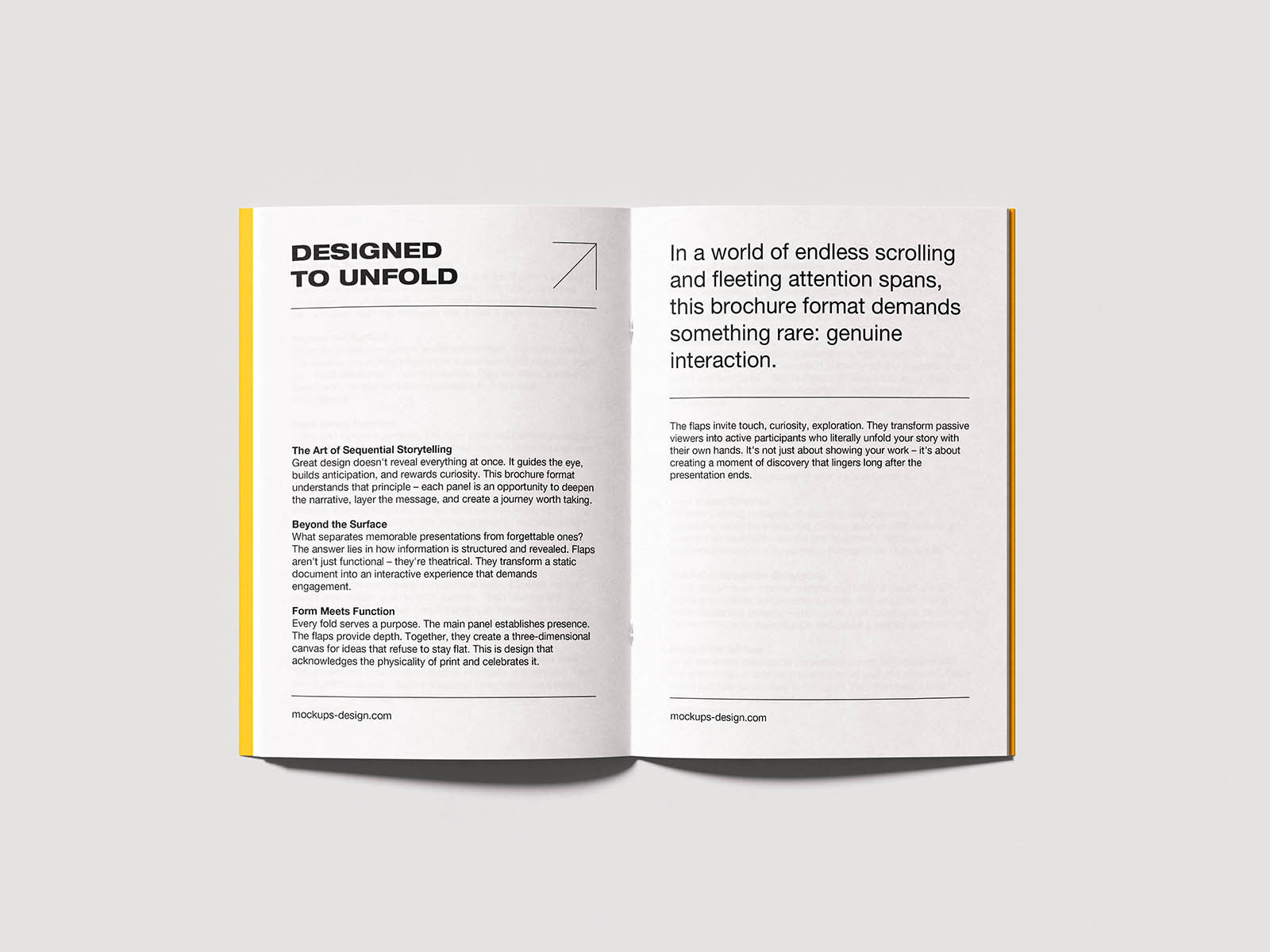 Free A5 Brochure with Flaps Mockup PSD Template