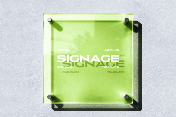 Free Acrylic Sign Mockup PSD Template