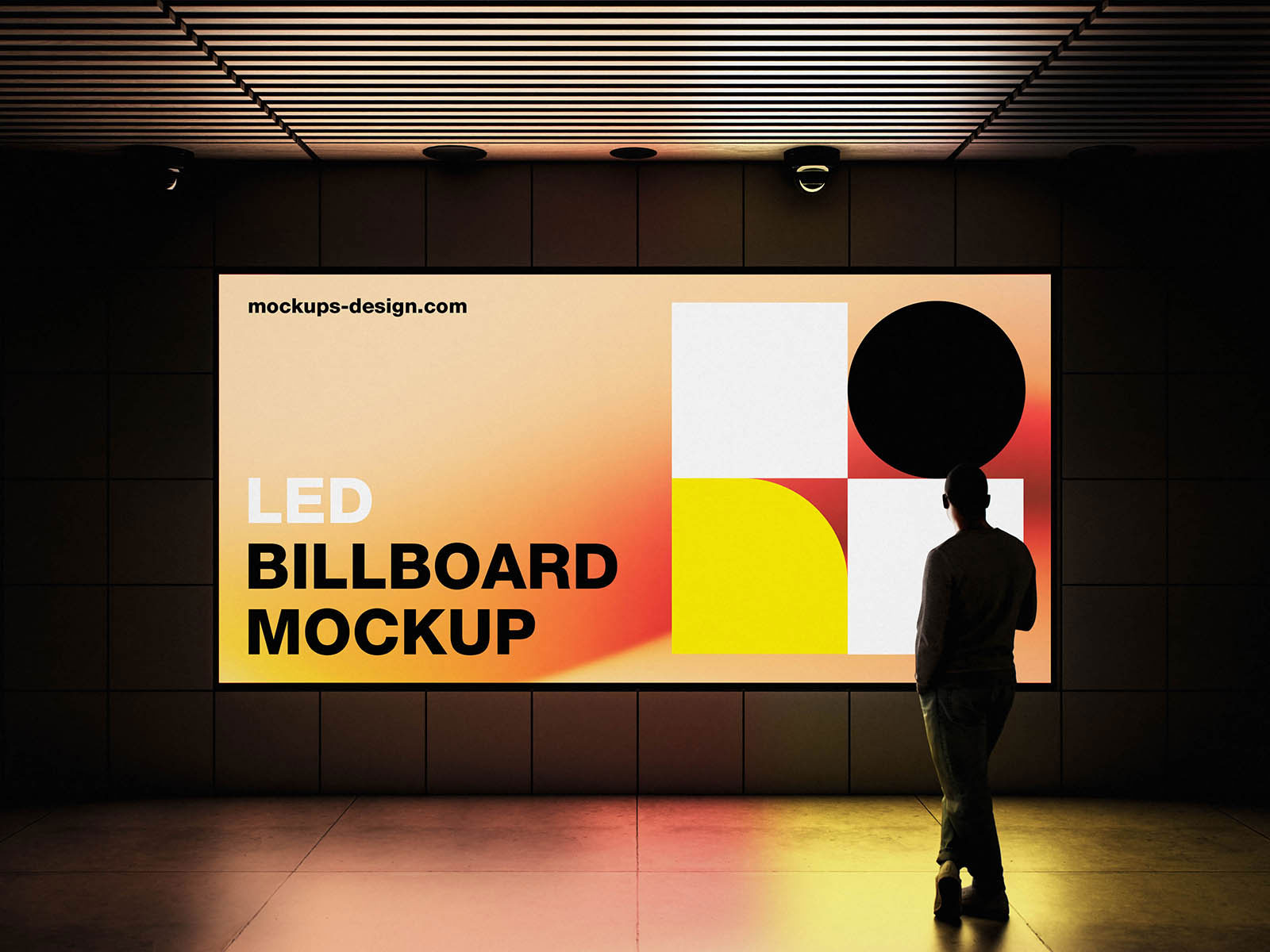 Free Ambient LED Billboard Mockup PSD Template
