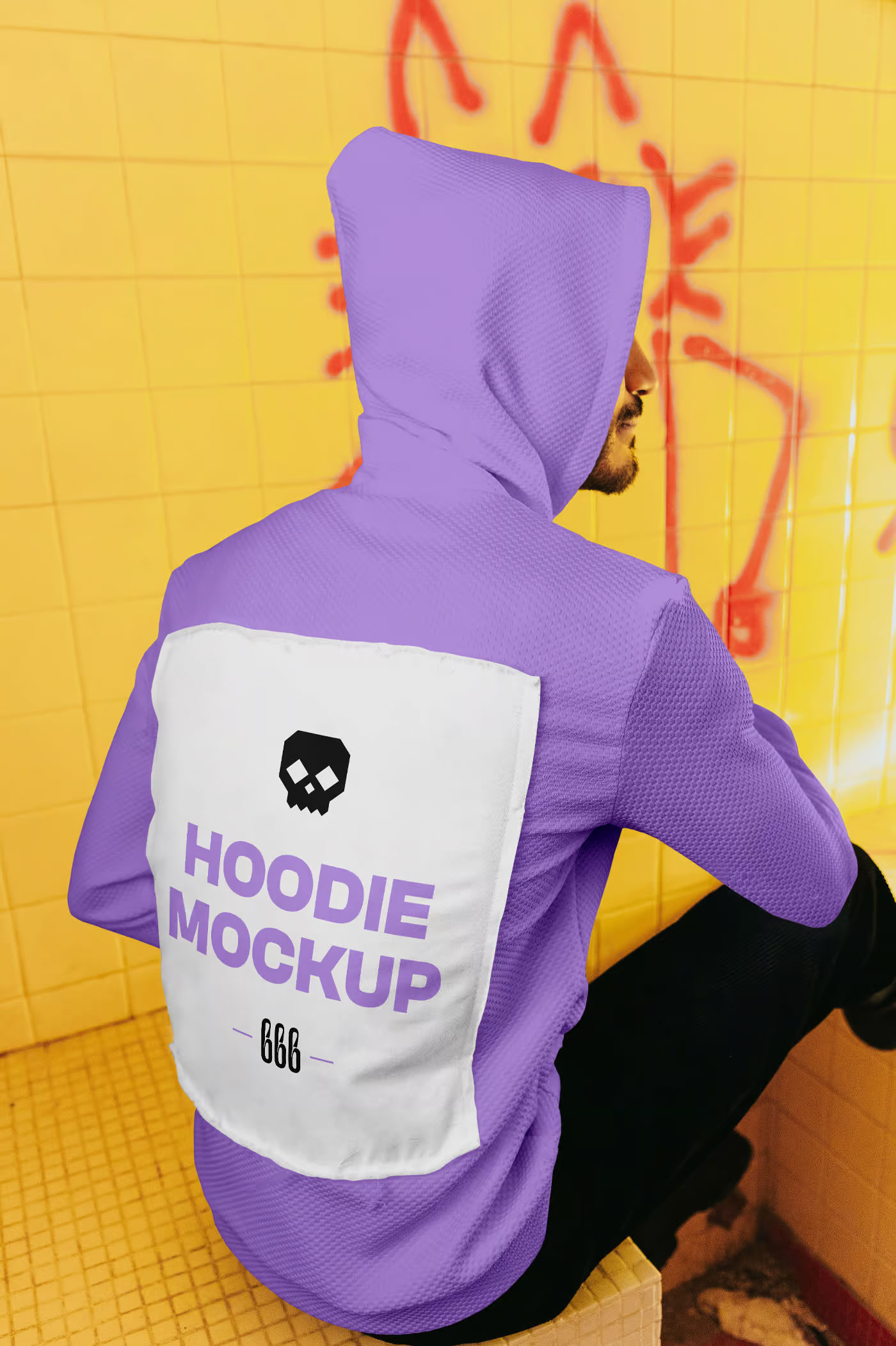 Free Back View Hoodie Mockup PSD Template