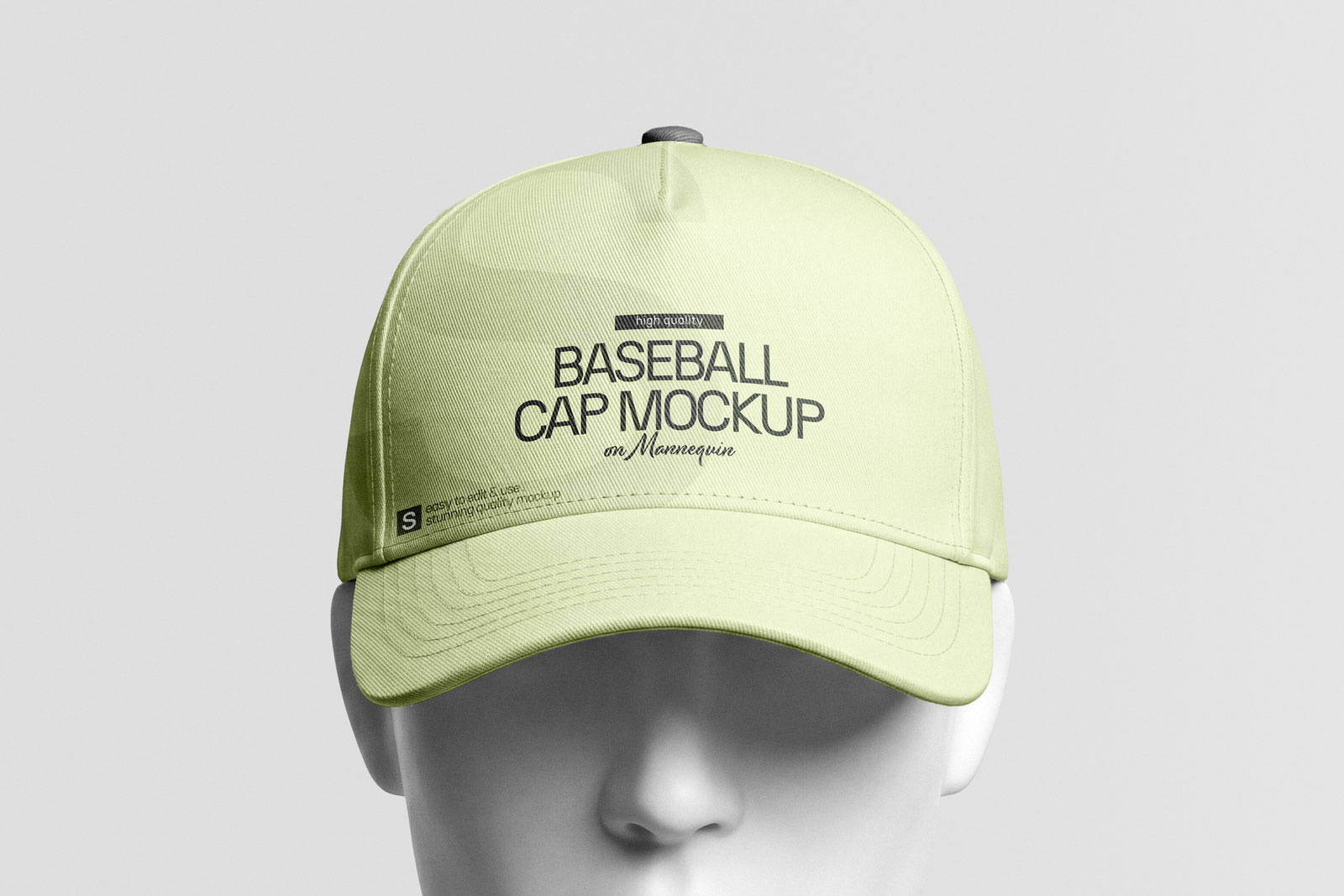 Free Baseball Cap Mockup on Mannequin PSD Template
