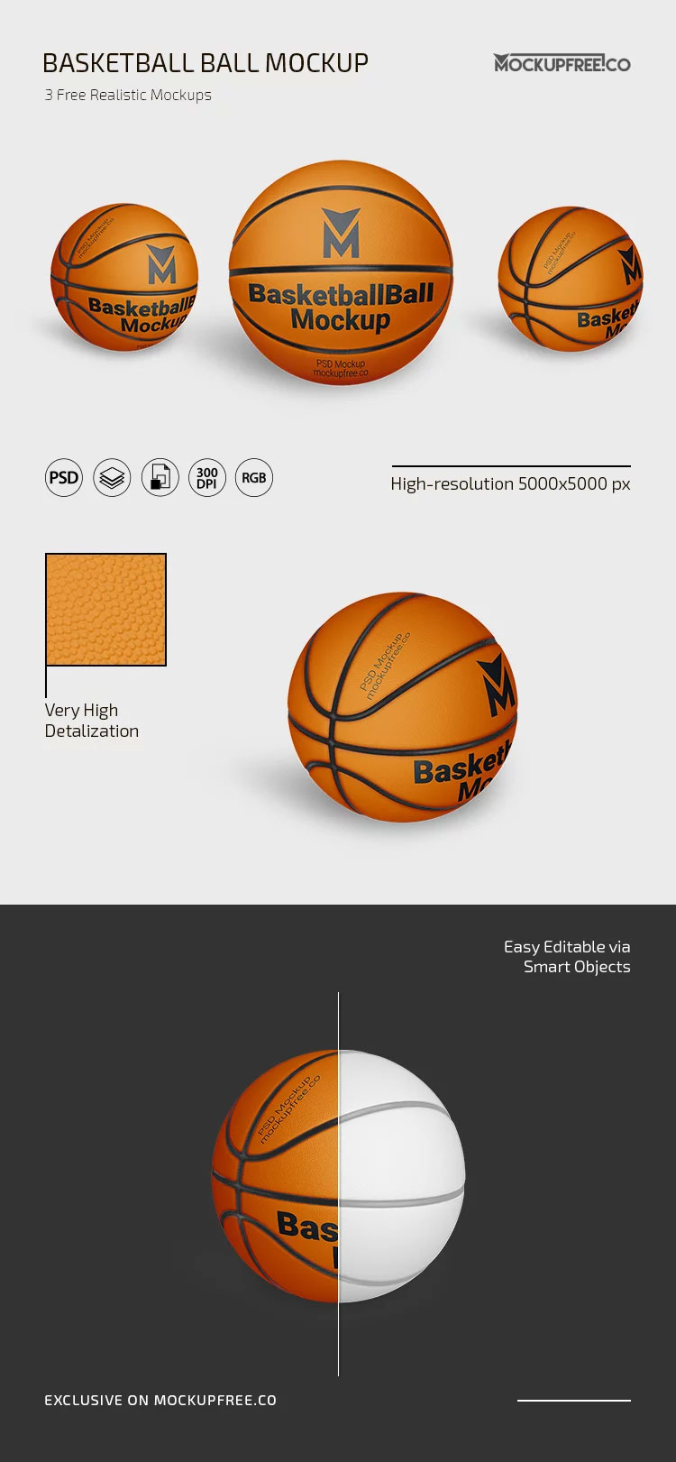 Free Basketball Mockup PSD Template