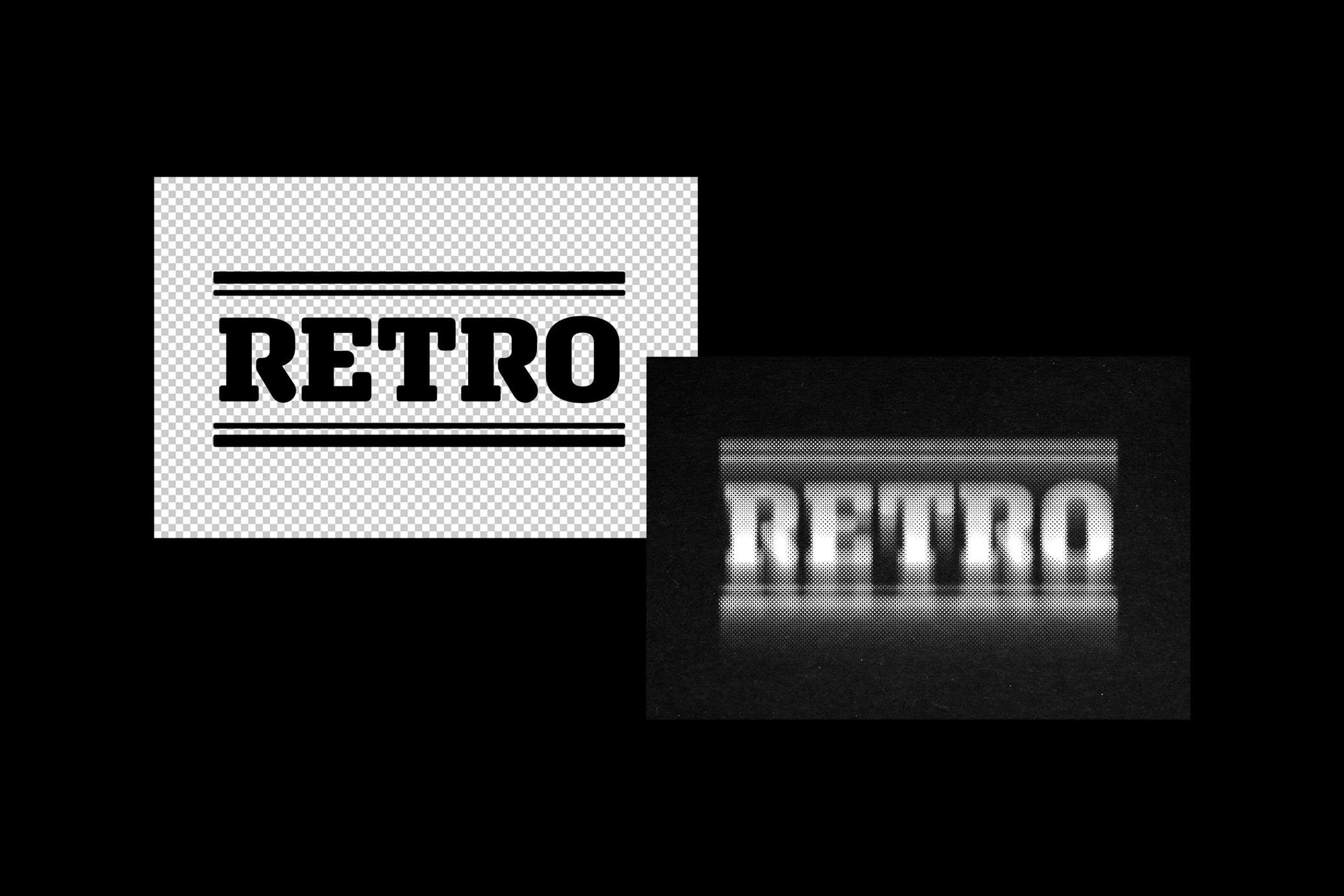 Free Blurred Halftone Text Effect / Logo Mockup PSD Template