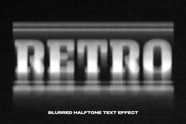Free Blurred Halftone Text Effect / Logo Mockup PSD Template