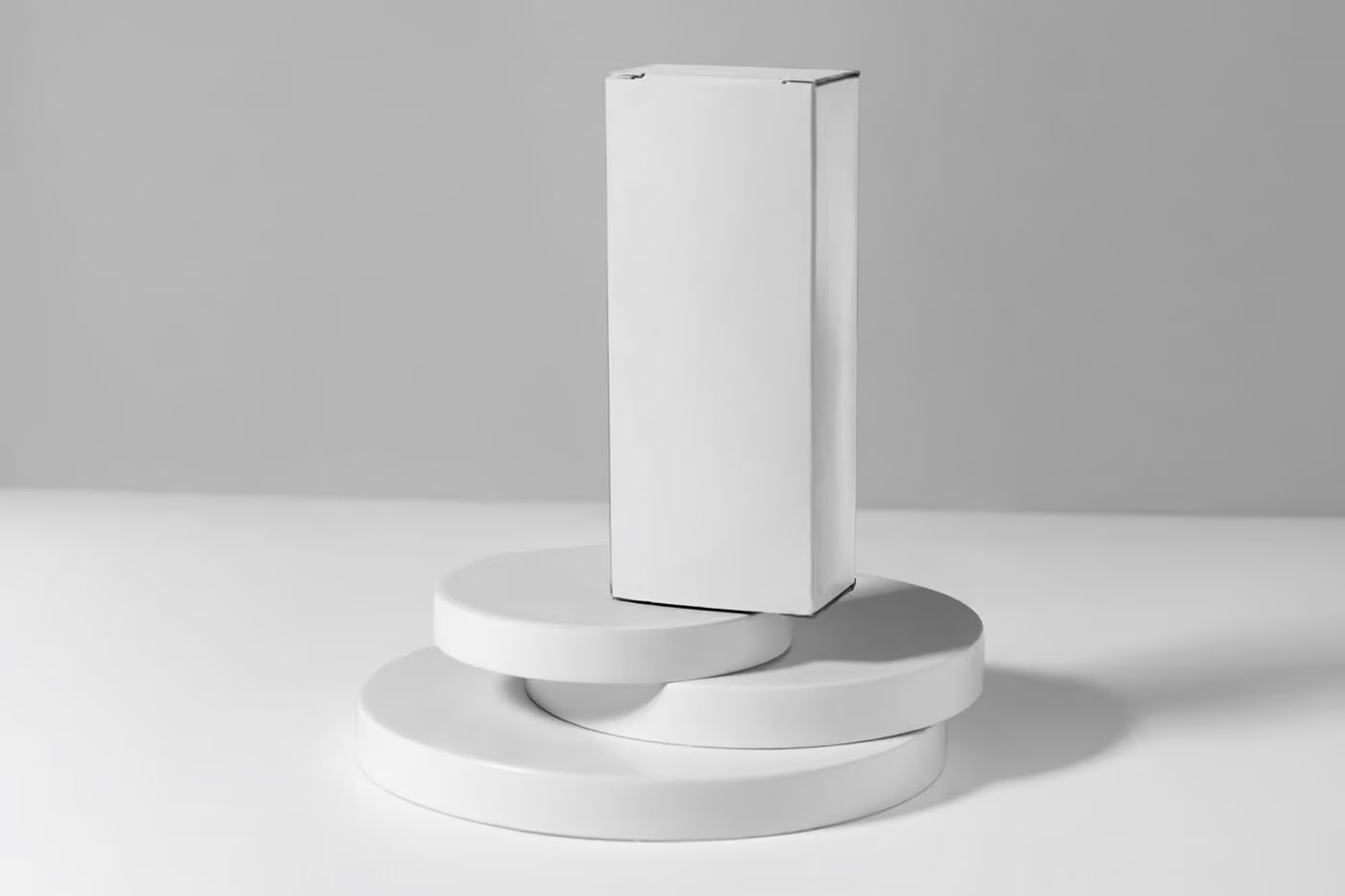Free Box Standing on Stands Mockup PSD Template