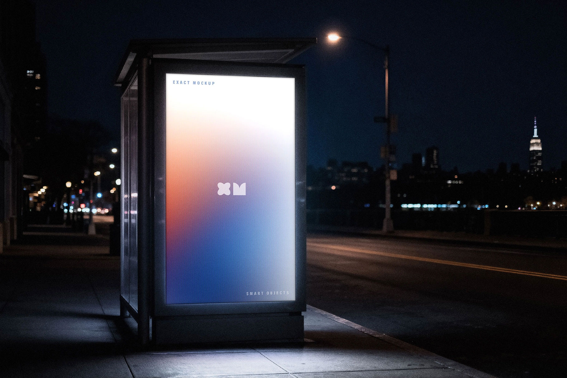 Free Bus Stop Vertical Screen Mockup PSD Template