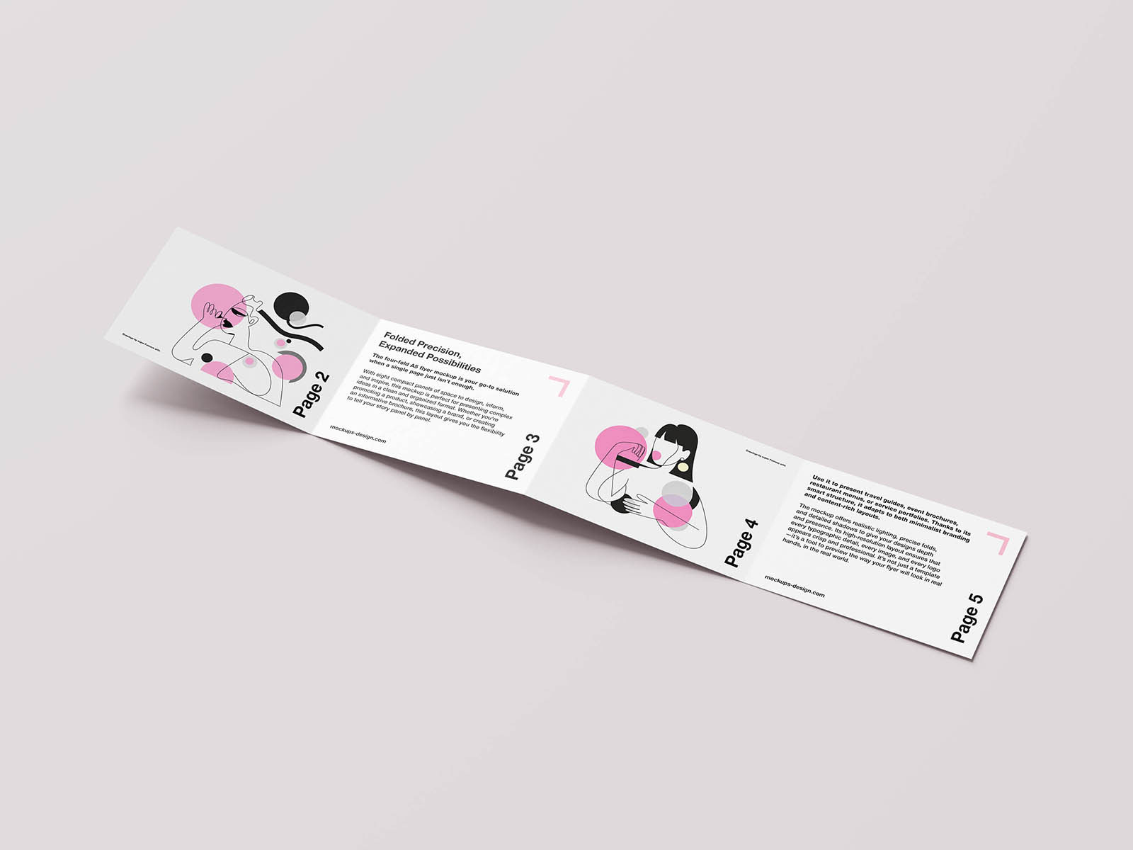 Free Clean Four Fold Flyer Mockup PSD Template