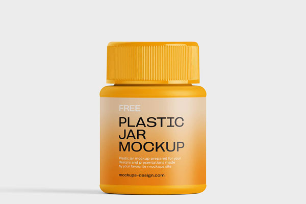 Free Compact Plastic Jar Mockup PSD Template