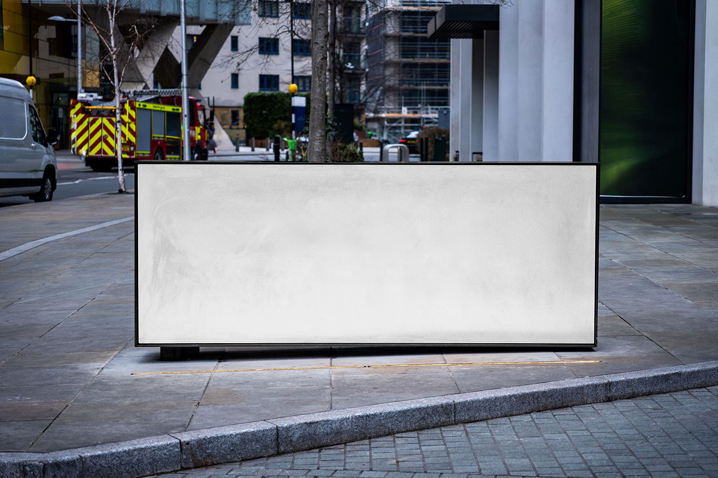 Free Concrete City Sign Mockup PSD Template