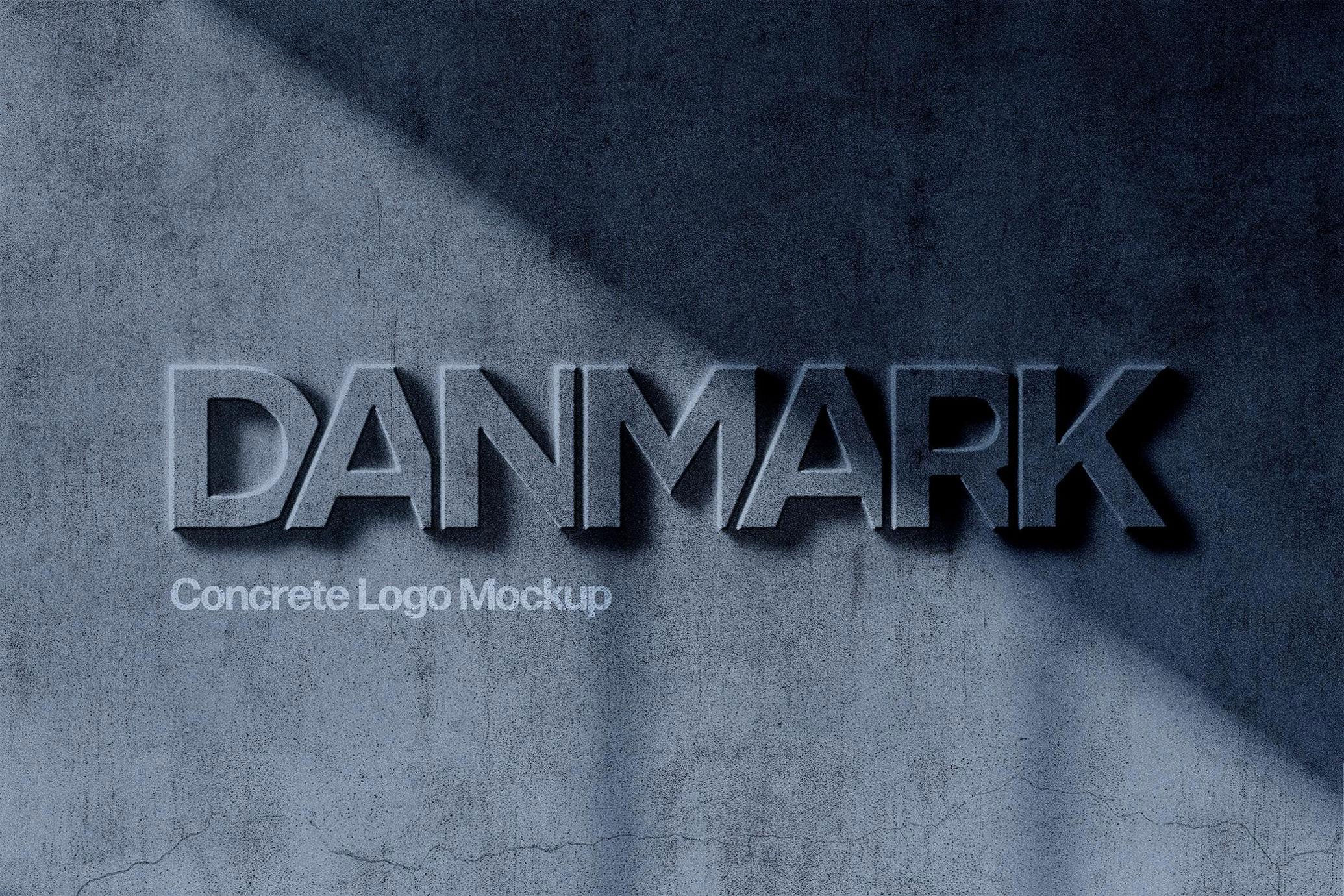 Free Concrete Logo Mockup PSD Template