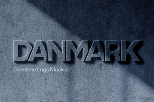 Free Concrete Logo Mockup PSD Template