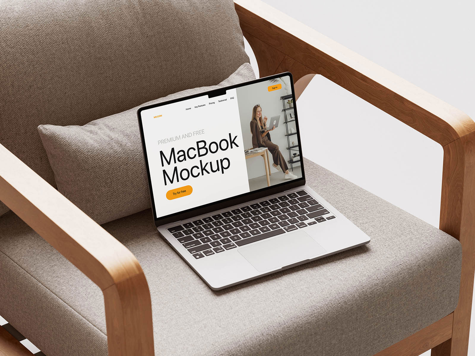 Free Cozy MacBook Mockup PSD Template