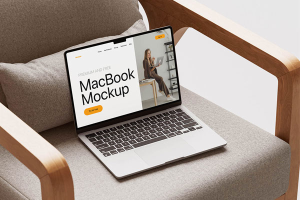 Free Cozy MacBook Mockup PSD Template