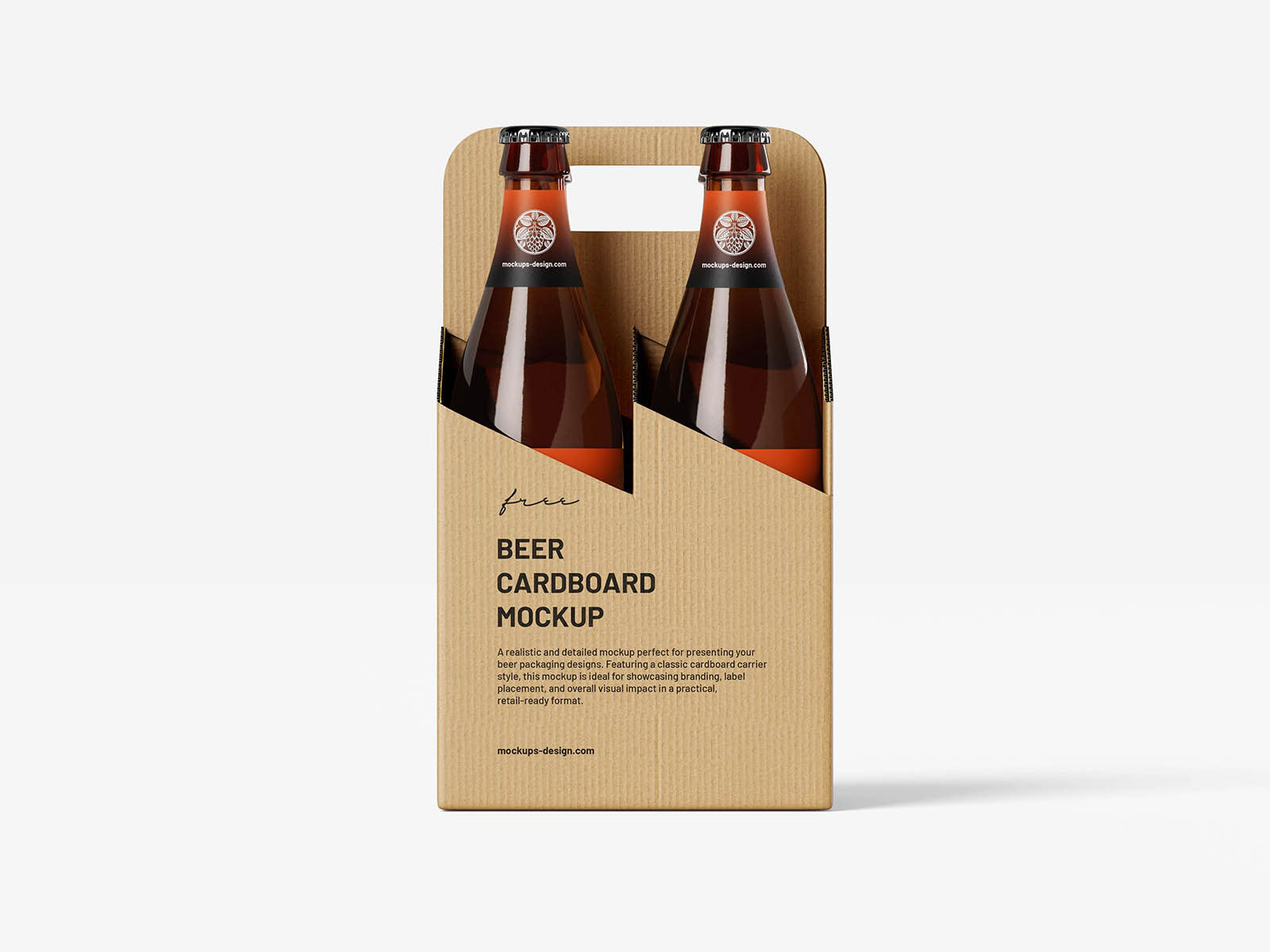 Free Craft Style Beer Carrier Mockup PSD Template