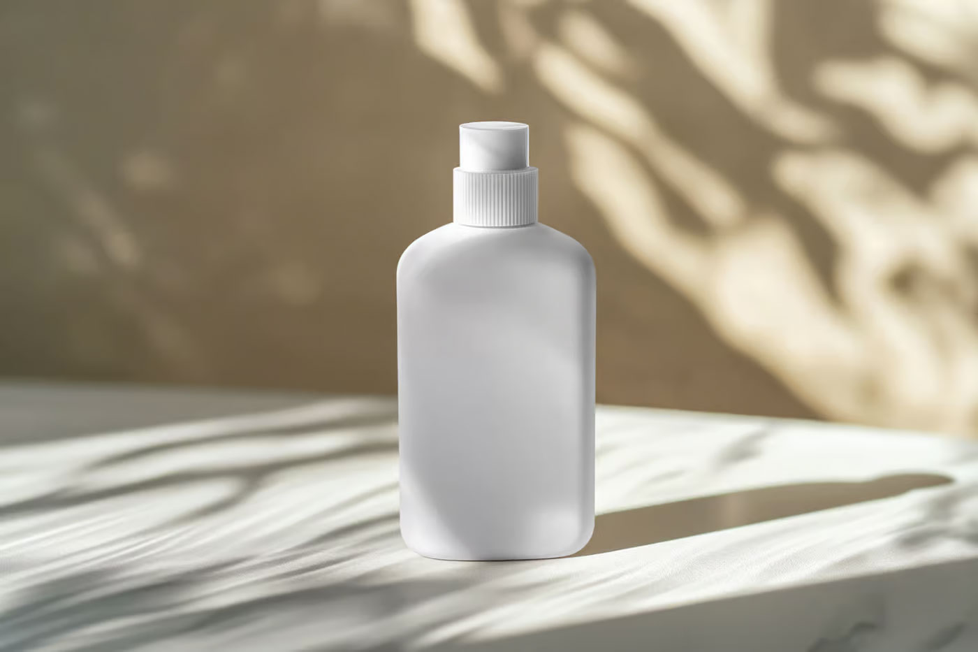 Free Cream Plastic Bottle Mockup PSD Template