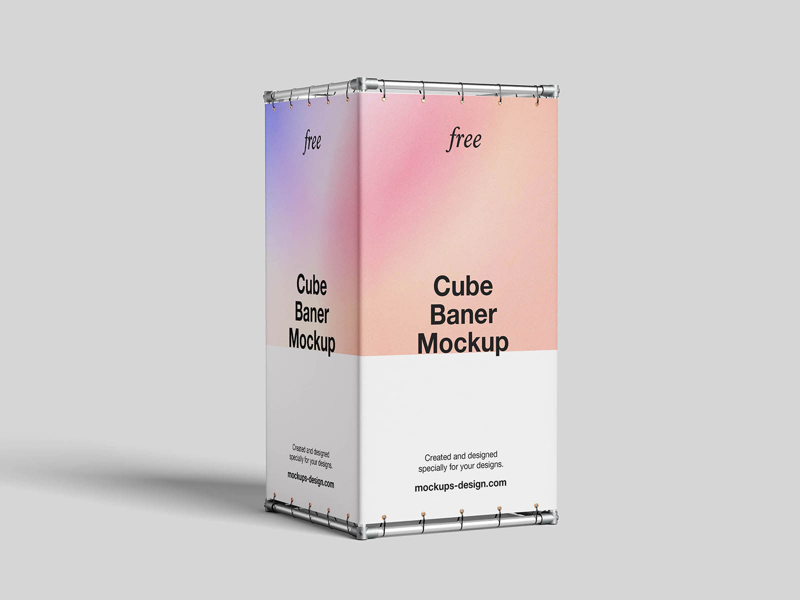 Free Cube Banner Mockup PSD Template