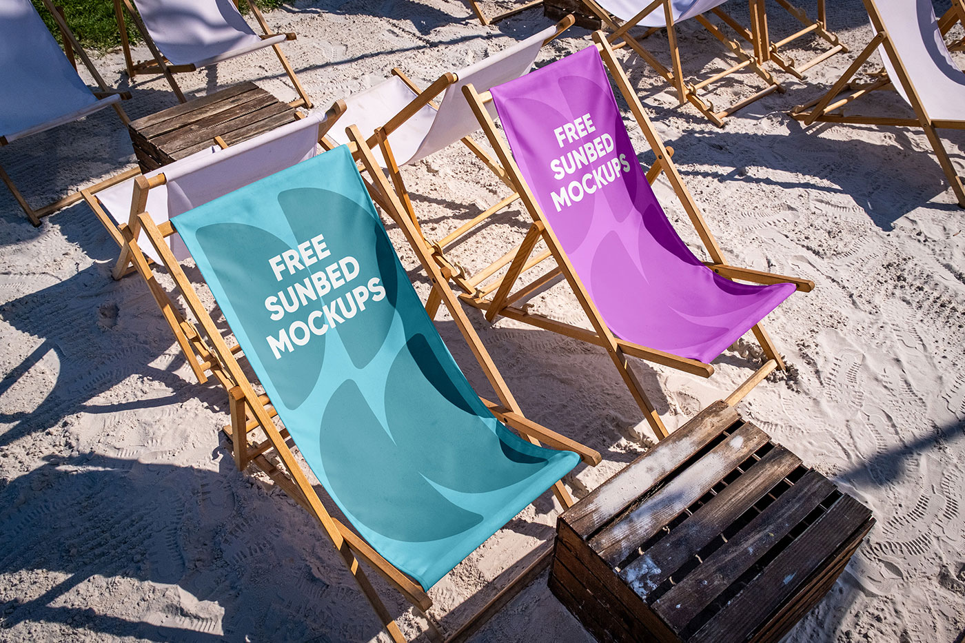 Free Double Sunbed Mockup PSD Template