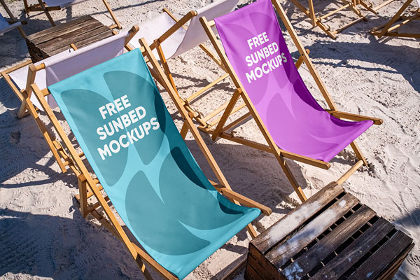 Free Double Sunbed Mockup PSD Template