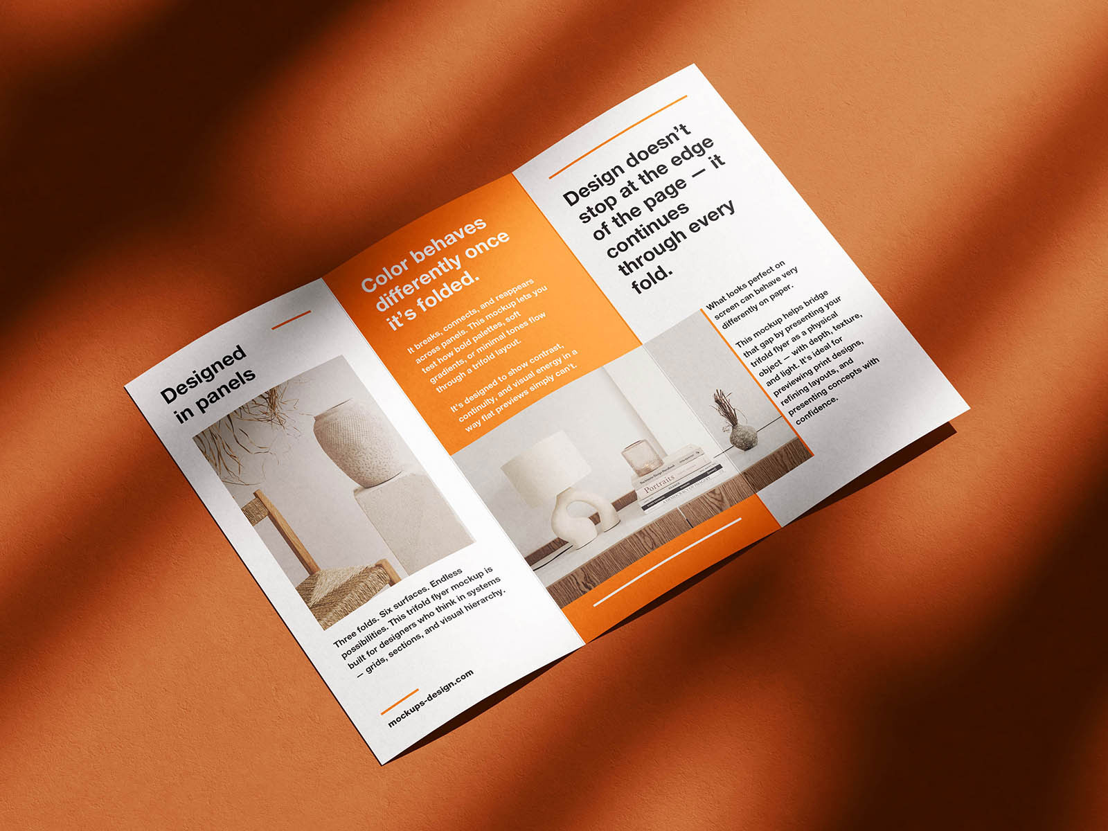 Free Dynamic Trifold Flyer Mockup PSD Template