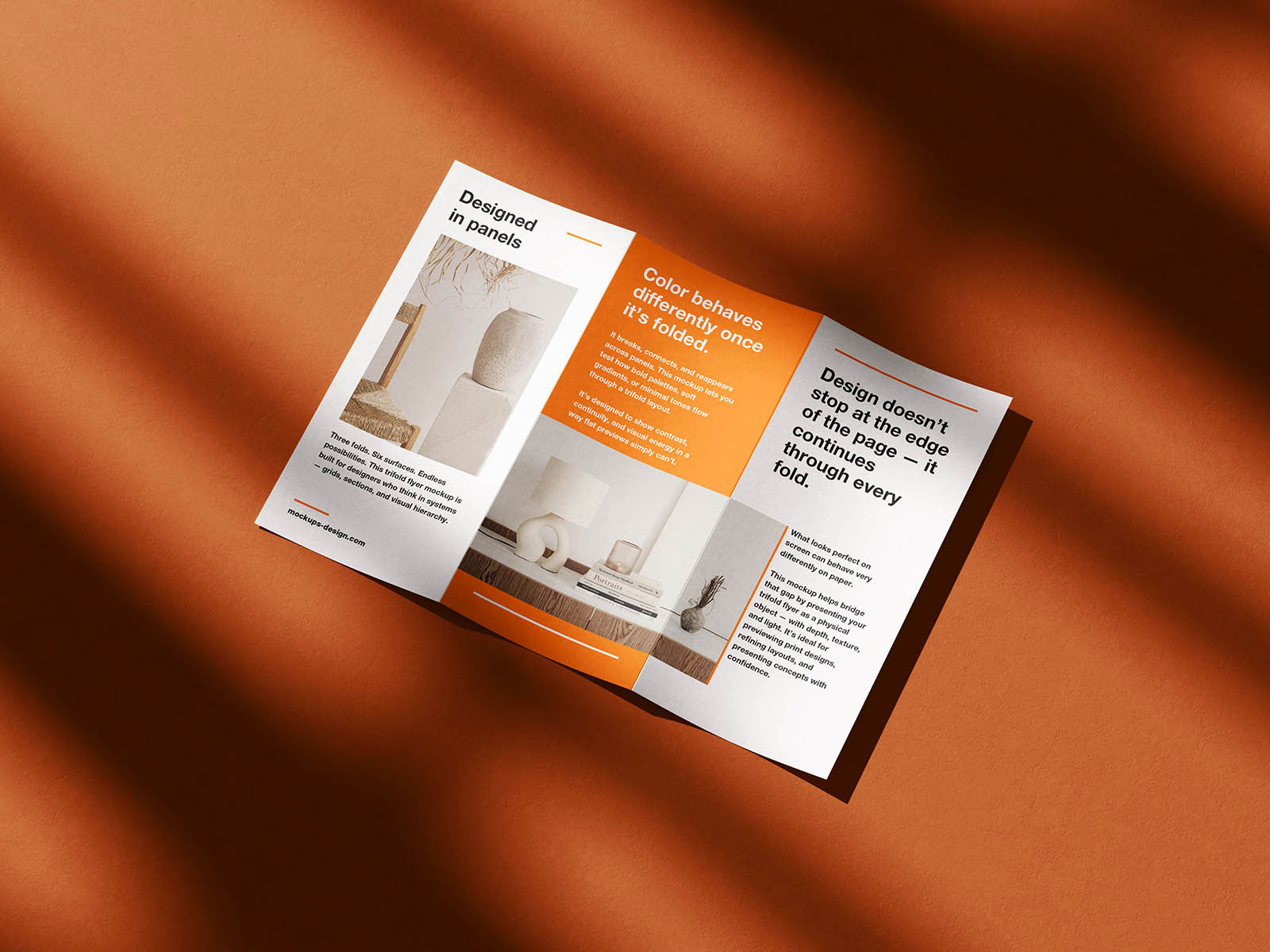 Free Dynamic Trifold Flyer Mockup PSD Template