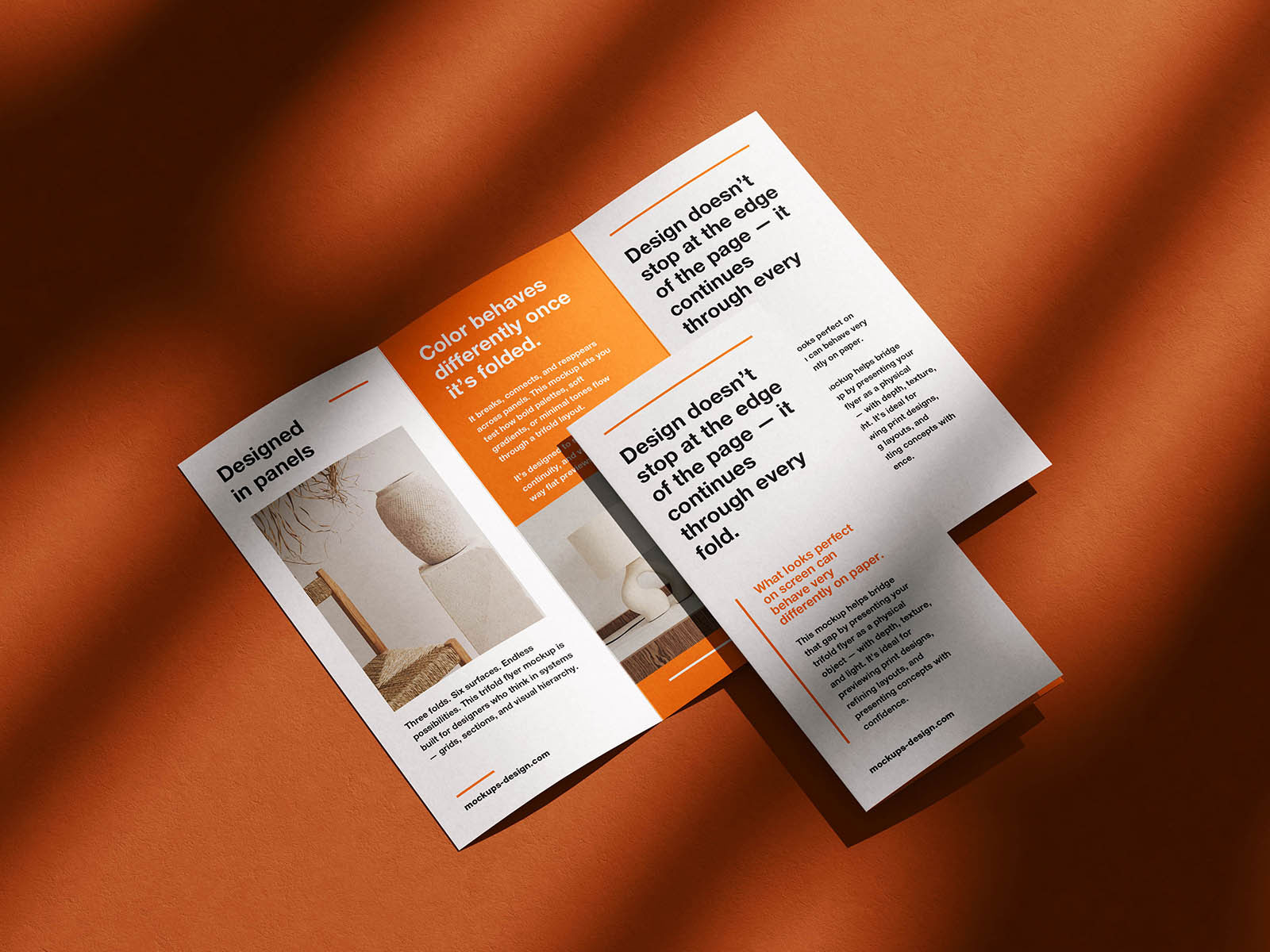 Free Dynamic Trifold Flyer Mockup PSD Template