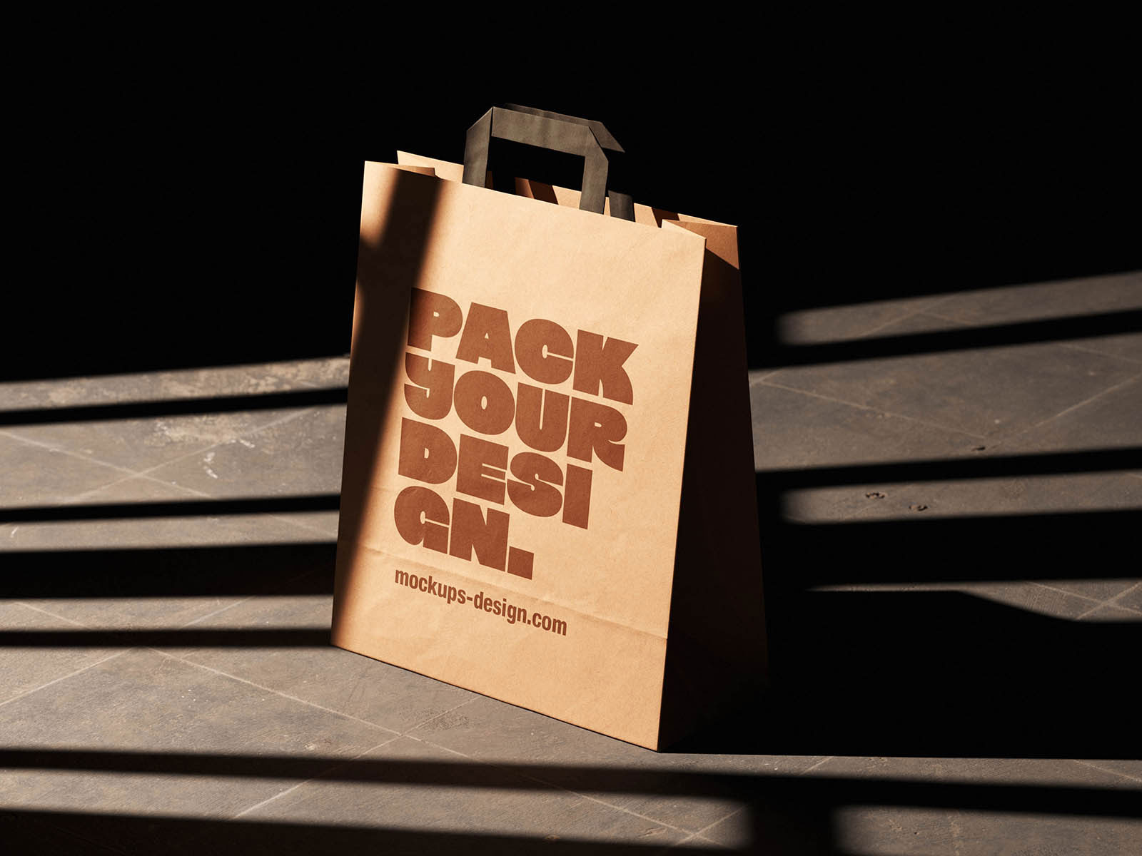 Free Shadow Eco Friendly Paper Bag Mockup PSD Template