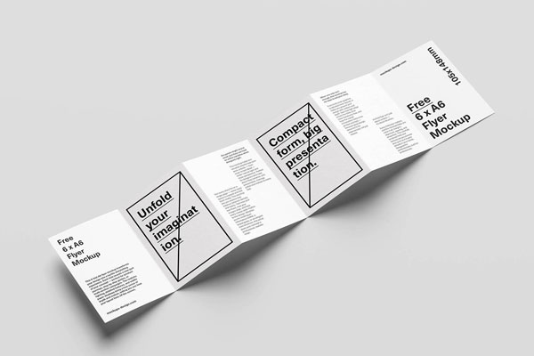 Free Elegant Accordeon Flyer Mockup PSD Template